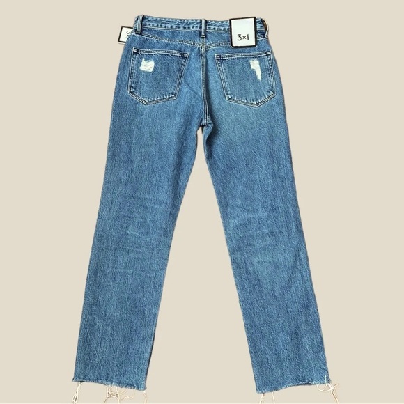 3x1 Boyfriend Jeans Ripped Knee Jeans Boyfriend Straight Grunge Size 24 - Picture 6 of 13